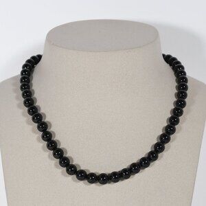 Tiffany & Co. Black Onyx Toggle Necklace - Sterling Silver 925 W Tiffany Pouch